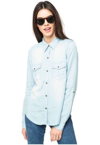 Blusa Bolsillos Denim FiveBlu