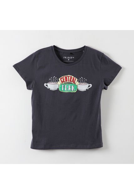 Polera Manga Corta Mujer Central Perk Negro Friends