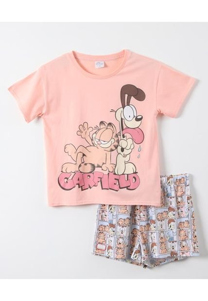 Pijama Corto Mujer Garfierld Friends Damasco