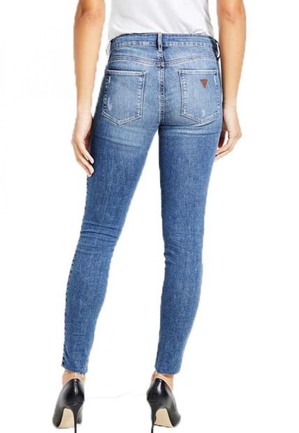 Jeans Guess Crystal Fishnet Sexy Curve Azul Guess Compra Ahora Dafiti Chile