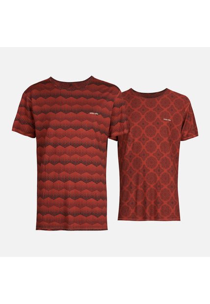 Polera Hombre Bi-Curioso Print Terracota Haka Honu