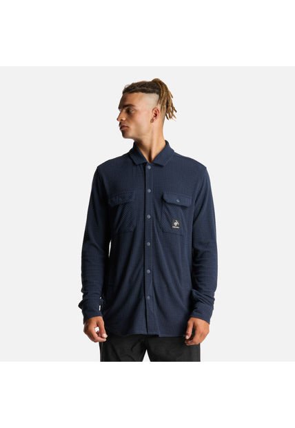 Camisa Hombre Cumbre Invernal Azul Marino Haka Honu