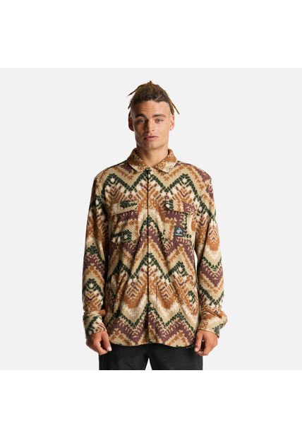 Camisa Hombre Cumbre Invernal Print Beige Haka Honu