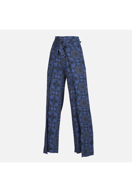 Pantalon Mujer Mar Y Posa Full Print Azul Haka Honu