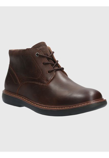 Botin Cuero Hombre Moines Café Hush Puppies