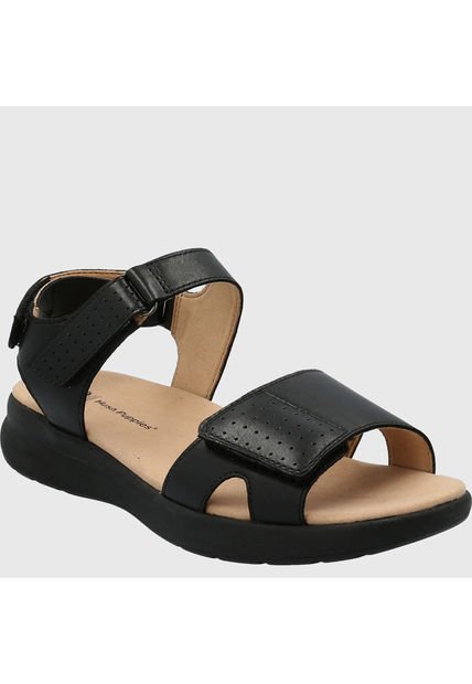 Sandalia Cuero Mujer Spinal Qtr Stp Negro Hush Puppies