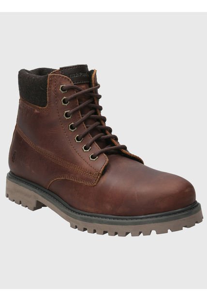 Botin Cuero Hombre Negam Burdeo Hush Puppies