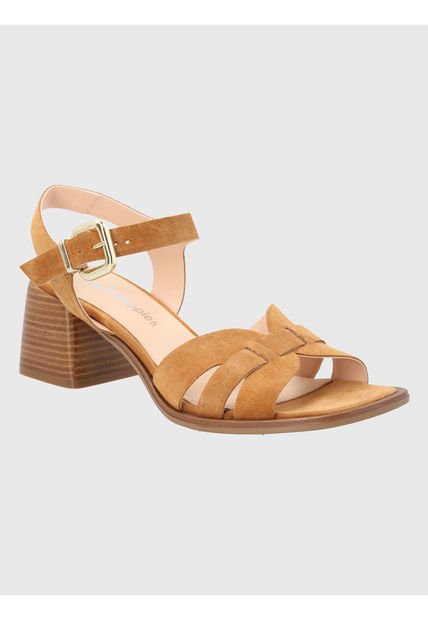 Sandalia Cuero Café Claro Mujer Pastore Hush Puppies