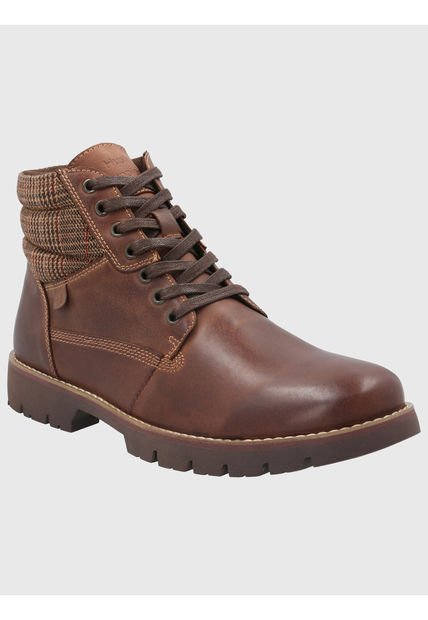 Botin Cuero Hombre Rosco Café Hush Puppies