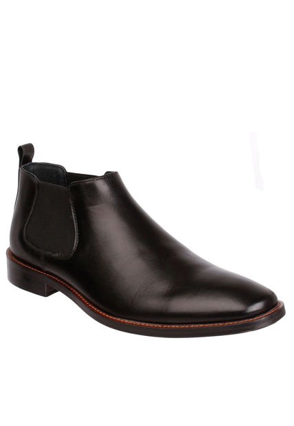 Botin Cuero Hombre Twist Negro Hush Puppies