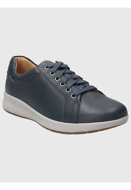 Zapatilla Cuero Mujer Spinal Laceup Azul Hush Puppies