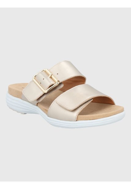 Sandalia Cuero Dorado Mujer Lorry Slide Hush Puppies