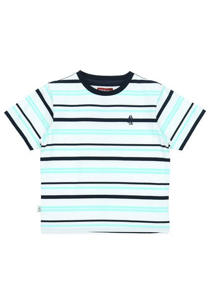 Polera M/C Niño Stripes Blanco Hush Puppies