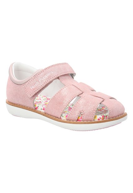 Sandalia Cuero Rosado Niña Abaco [26-29] Hush Puppies