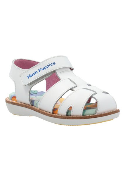 Sandalia Cuero Blanco Niña Penny [19-25] Hush Puppies