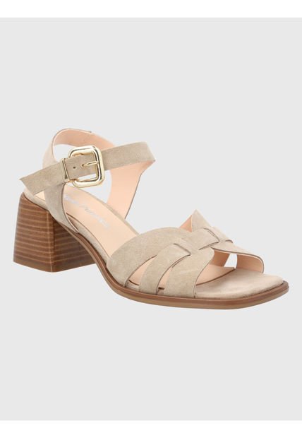 Sandalia Cuero Beige Mujer Pastore Hush Puppies