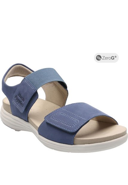 Sandalia Cuero Mujer Lorry Qtr Strap Azul Hush Puppies