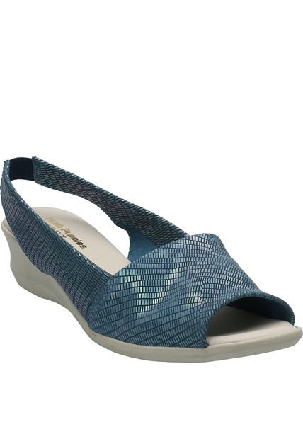 Sandalia Cuero Mujer Barton Azul Hush Puppies