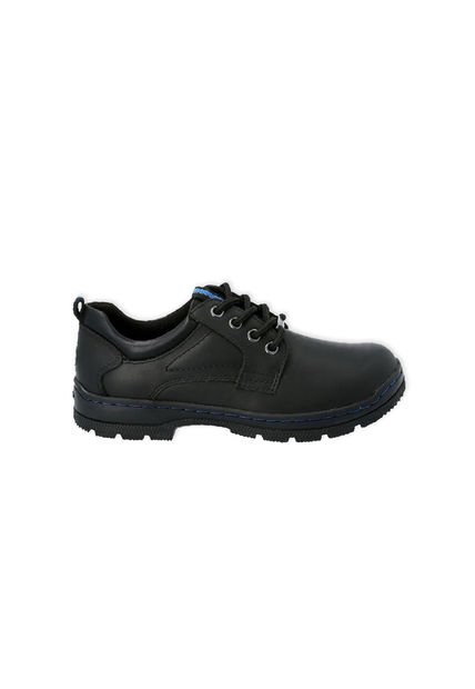 Zapato Escolar Cuero New I Wrk Negro Niño Hush Puppies