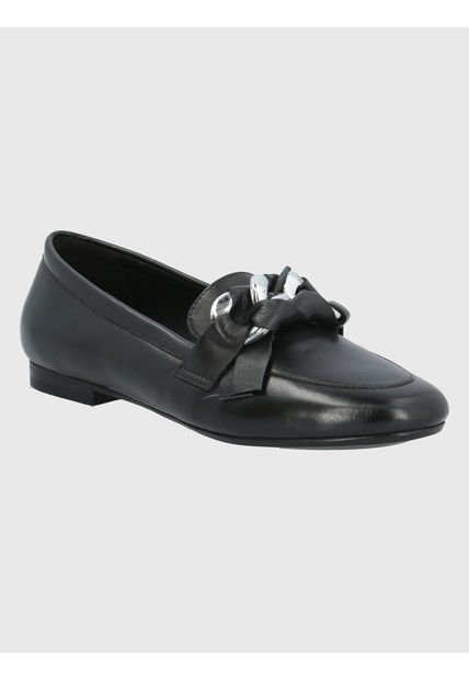 Mocasín Cuero Negro Mujer Mons Hush Puppies