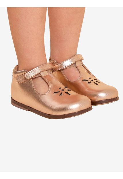 Zapato Cuero Dorado Niña Poppy [26-29] Hush Puppies