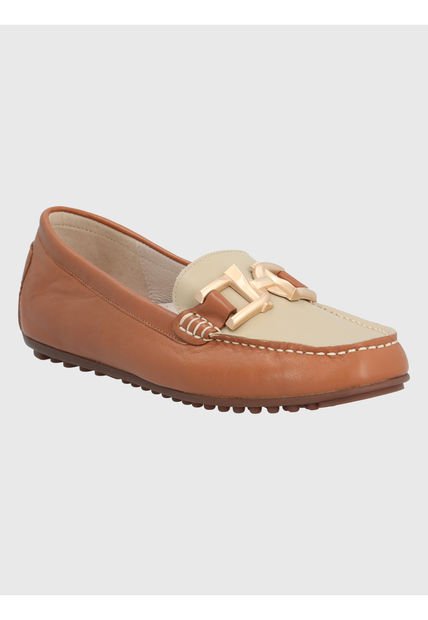 Mocasín Cuero Café Claro Mujer Lesquin Hush Puppies