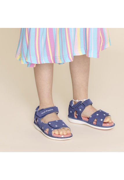 Sandalia Cuero Moonlight [19-29] Azul Niña Hush Puppies