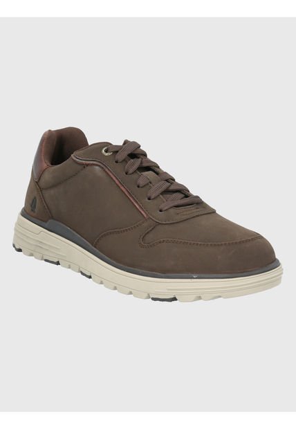 Zapatilla Cuero Café Oscuro Hombre Gualaz Hush Puppies