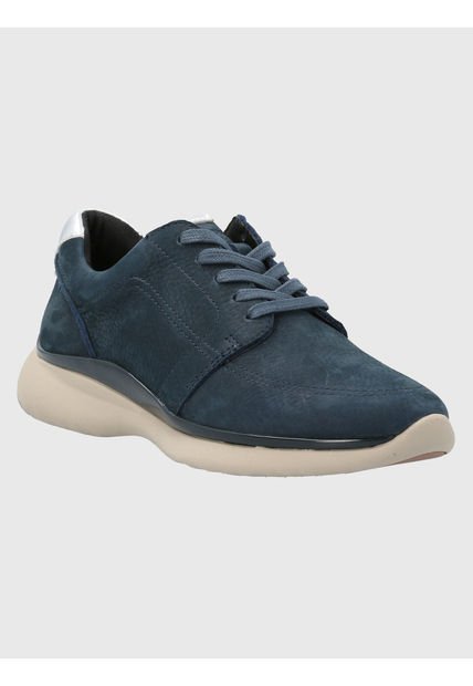 Zapatilla Cuero Mujer Goss Azul Hush Puppies