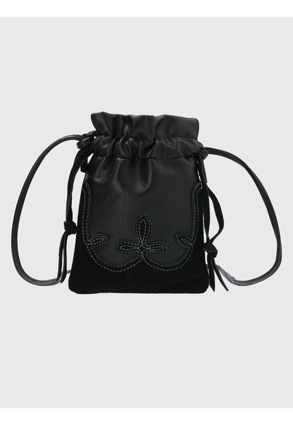 Cartera Ecocuero Negro Texas Cross Mujer Hush Puppies