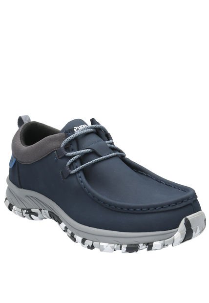 Zapatilla Cuero Hombre Jovan Azul Hush Puppies