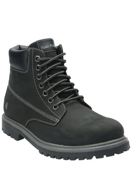 Botin Cuero Hombre Negam Negro Hush Puppies