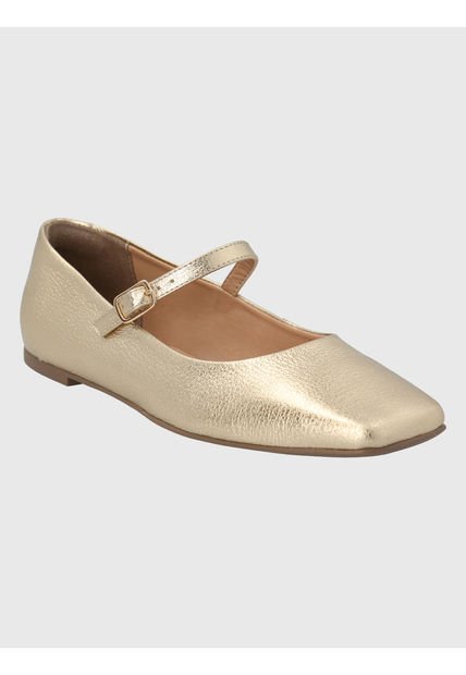 Zapato Cuero Dorado Mujer Lovere Hush Puppies