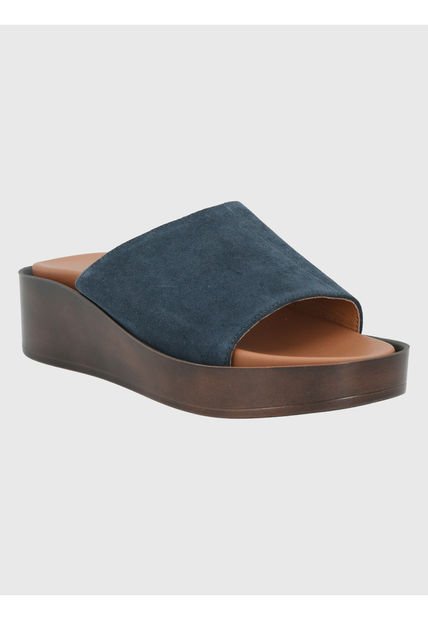 Sandalia Cuero Azul Oscuro Mujer Depp Hush Puppies