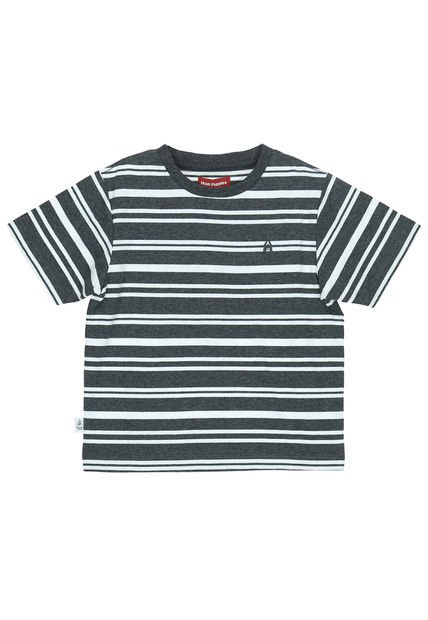 Polera M/C Niño Stripes Gris Oscuro Hush Puppies