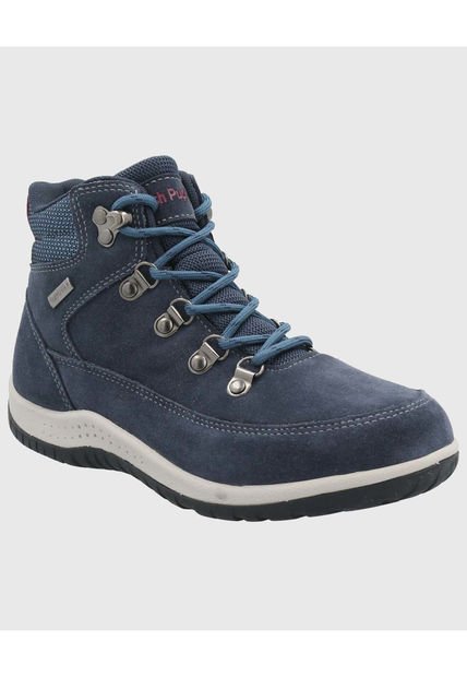 Botin Cuero Mujer Emur Azul Hush Puppies