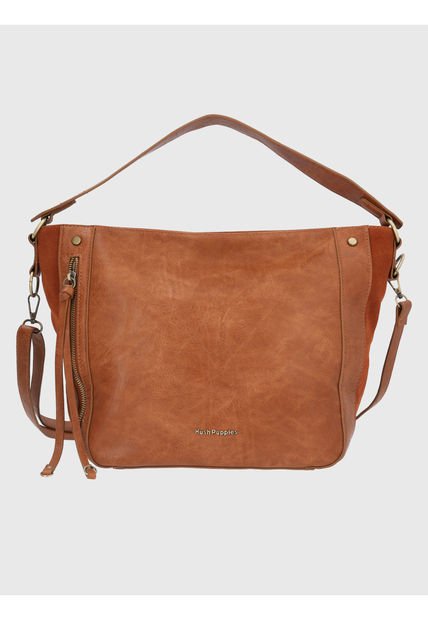 Cartera Ecocuero Beige Lovell Hobo Mujer Hush Puppies