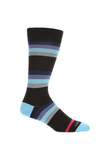 Calcetín Hombre I23H C Banded Stripe Negro Hush Puppies