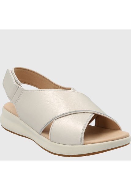 Sandalia Cuero Mujer Spinal Cross Dorado Hush Puppies