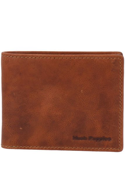 Billetera Cuero Hombre Om Simple Café Hush Puppies