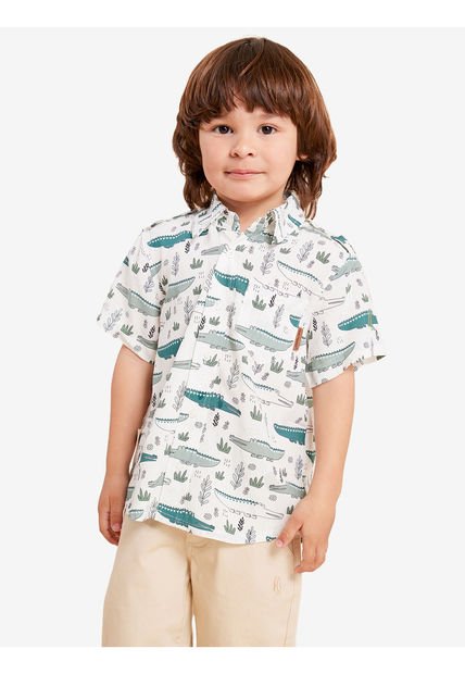 Camisa Niño Guayabera Verde Hush Puppies