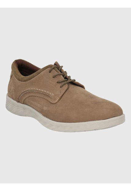 Zapato Cuero Taupe Hombre Spinal Street Hush Puppies