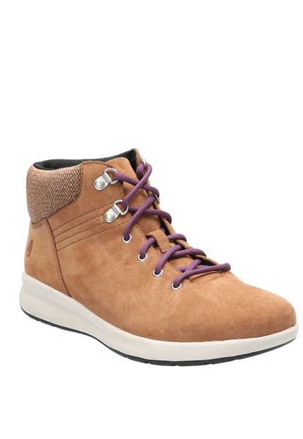 Botin Cuero Mujer Spinal Lace Boot Café Hush Puppies