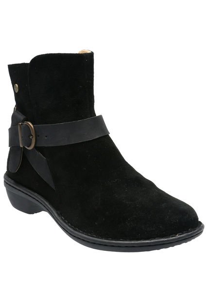 Botin Cuero Mujer Ancona Negro Hush Puppies