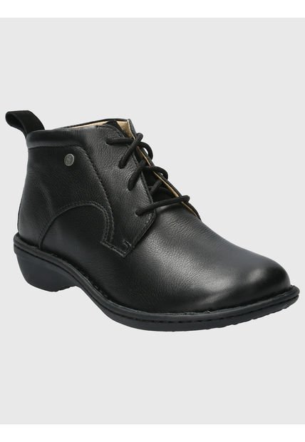 Botin Cuero Mujer Sajon Negro Hush Puppies