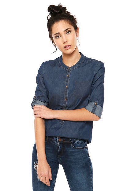 Camisa Jeans Azul Jacqueline de Yong  - Calce Regular