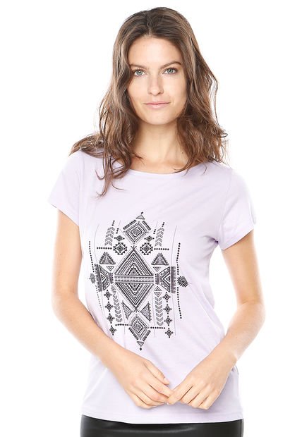 Polera Katie Print Lila Jacqueline de Yong