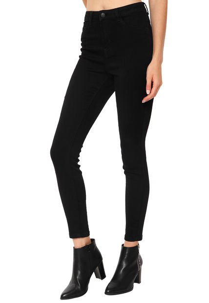 Jeans High Ulle Negro Jacqueline de Yong - Calce Skinny