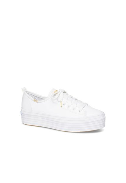 Zapatilla Cuero Triple Up Blanca Keds