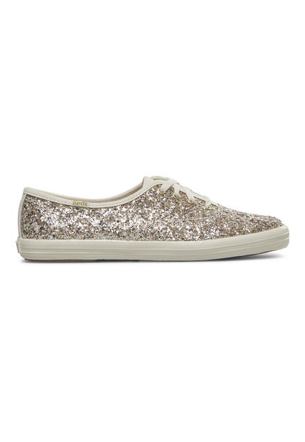 Zapatilla Mujer Casual Champion Glitter Dorada Keds